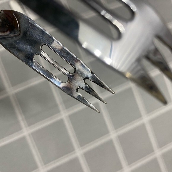 Vtg MCM Barware Ice Tong Chrome Bakelite Handles Marble Design Replacement Bar - Picture 6 of 8